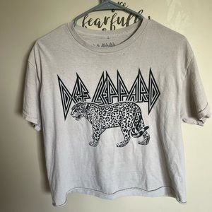 Def Zeppard Cream Cropped Tee